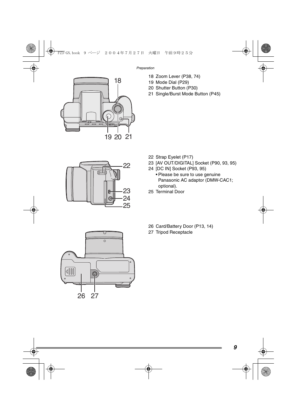 Panasonic DMC-FZ3GN User Manual | Page 9 / 112