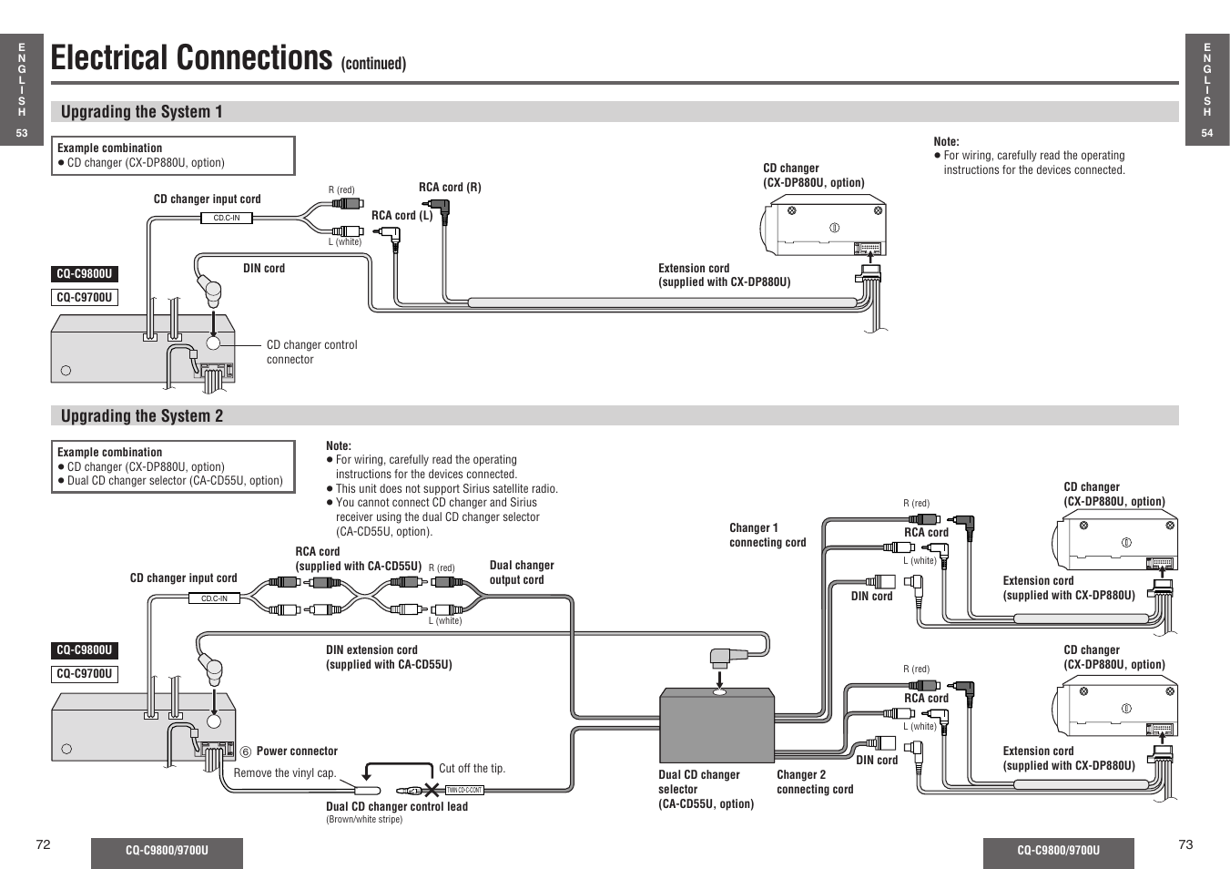 Electrical connections | Panasonic C9700U User Manual | Page 31 / 33