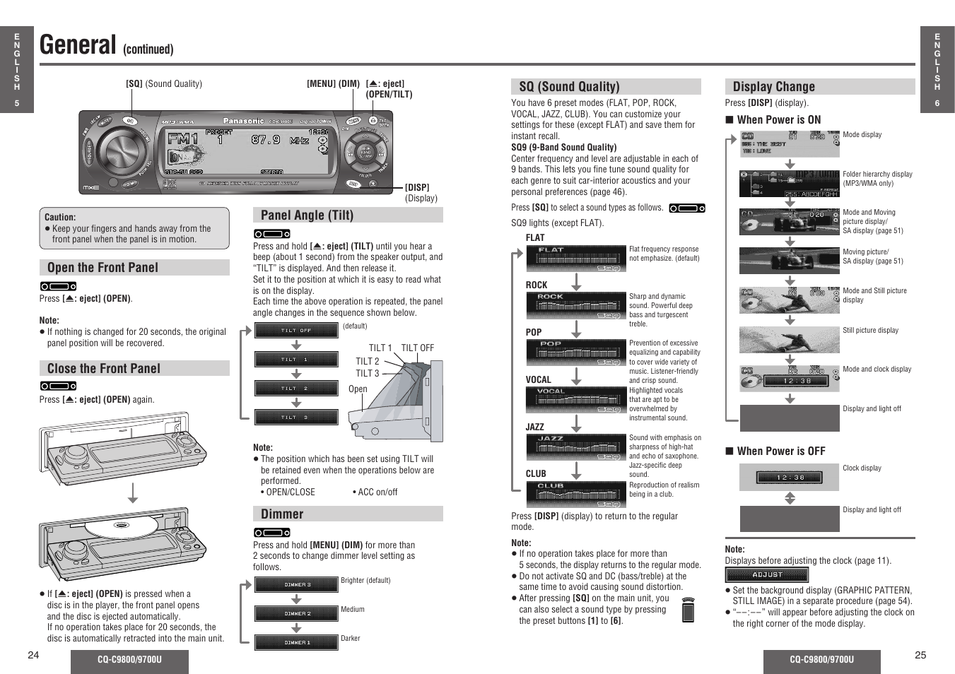 General | Panasonic C9700U User Manual | Page 7 / 33