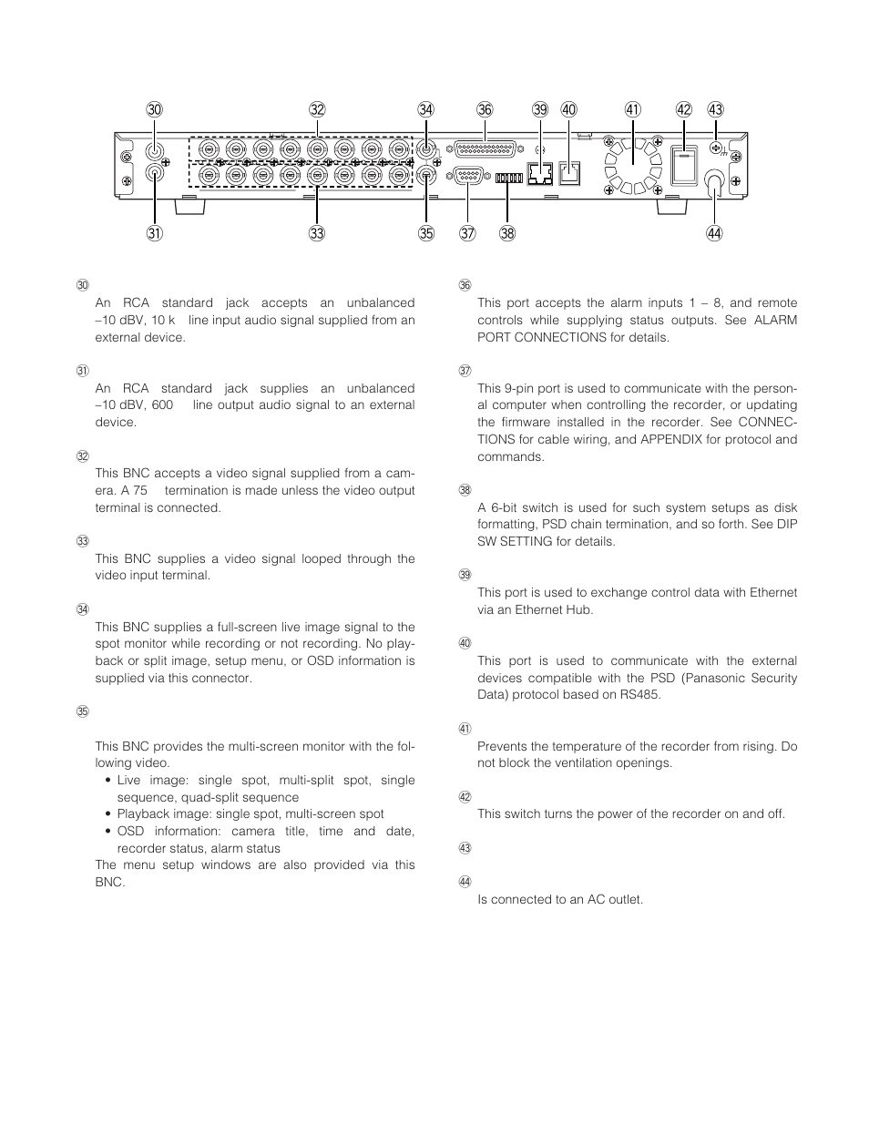 Rear view | Panasonic WJ-HD200 User Manual | Page 10 / 92