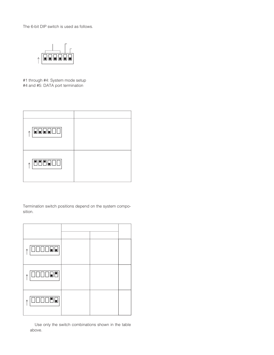 Dip switch setting, System mode, Data port termination | Mode | Panasonic WJ-HD200 User Manual | Page 20 / 92