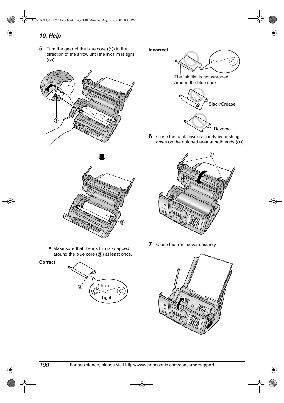Panasonic KX-FG6550 User Manual | Page 110 / 126