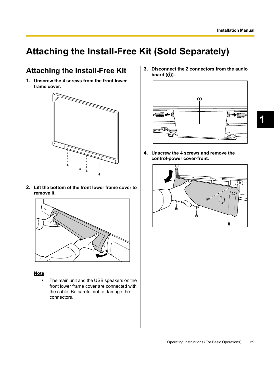 Attaching the install-free kit (sold separately), Attaching the install-free kit | Panasonic UB-T761 User Manual | Page 59 / 64