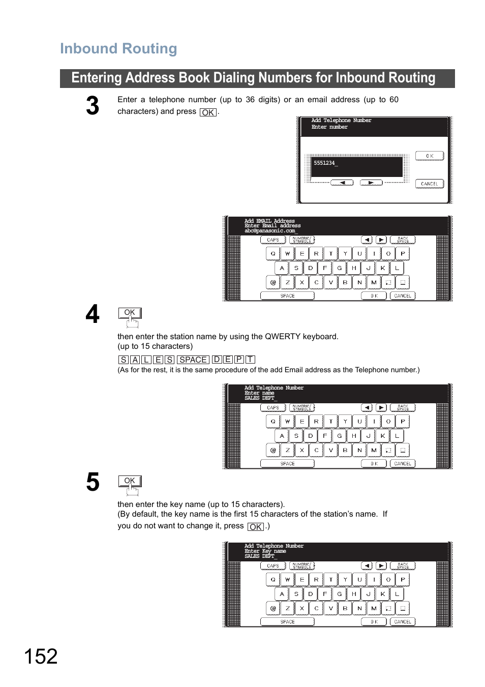 Inbound routing | Panasonic DP-6010 User Manual | Page 152 / 228