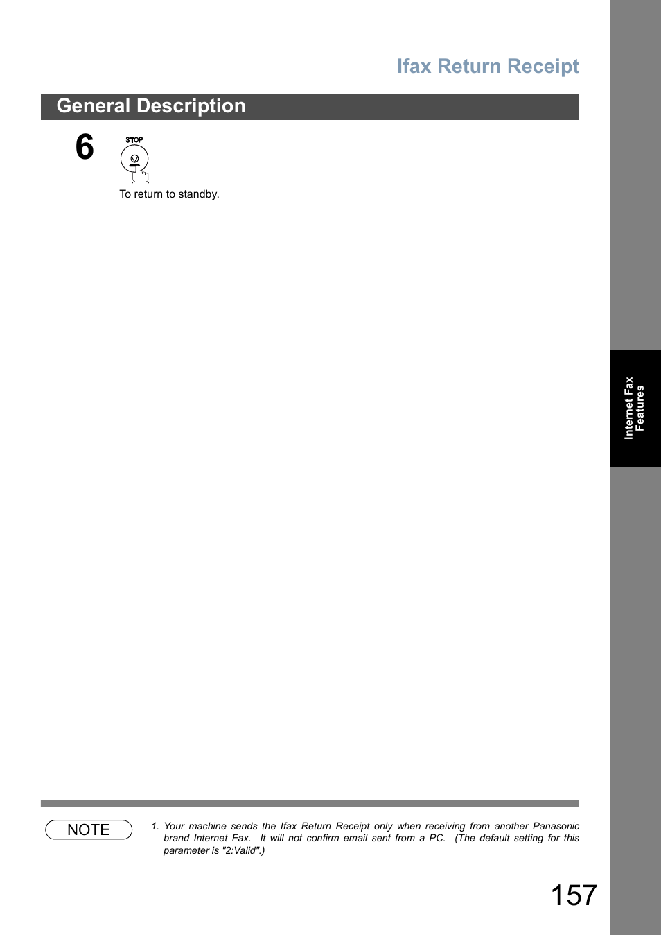 Ifax return receipt, General description | Panasonic DP-6010 User Manual | Page 157 / 228