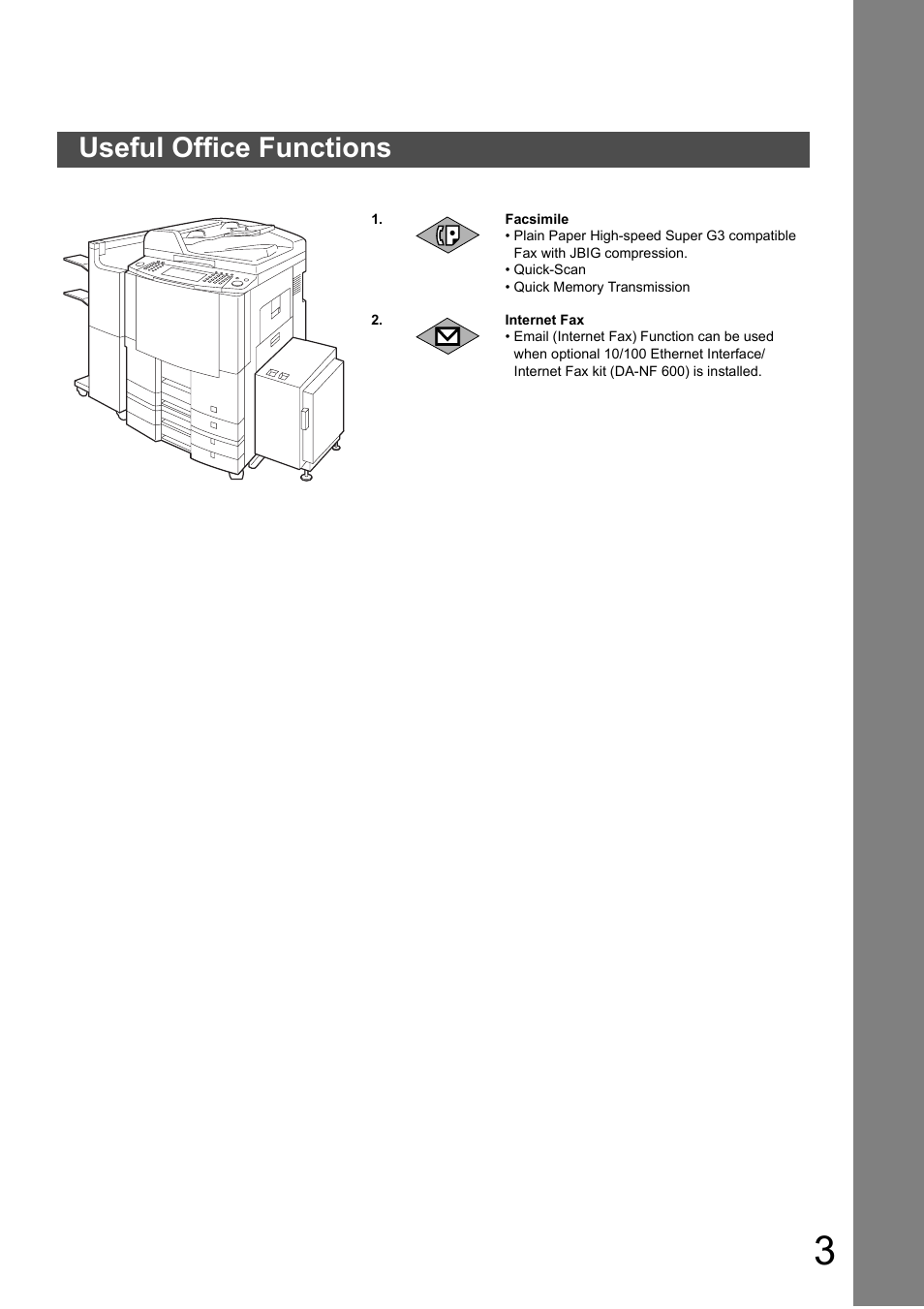 Useful office functions | Panasonic DP-6010 User Manual | Page 3 / 228