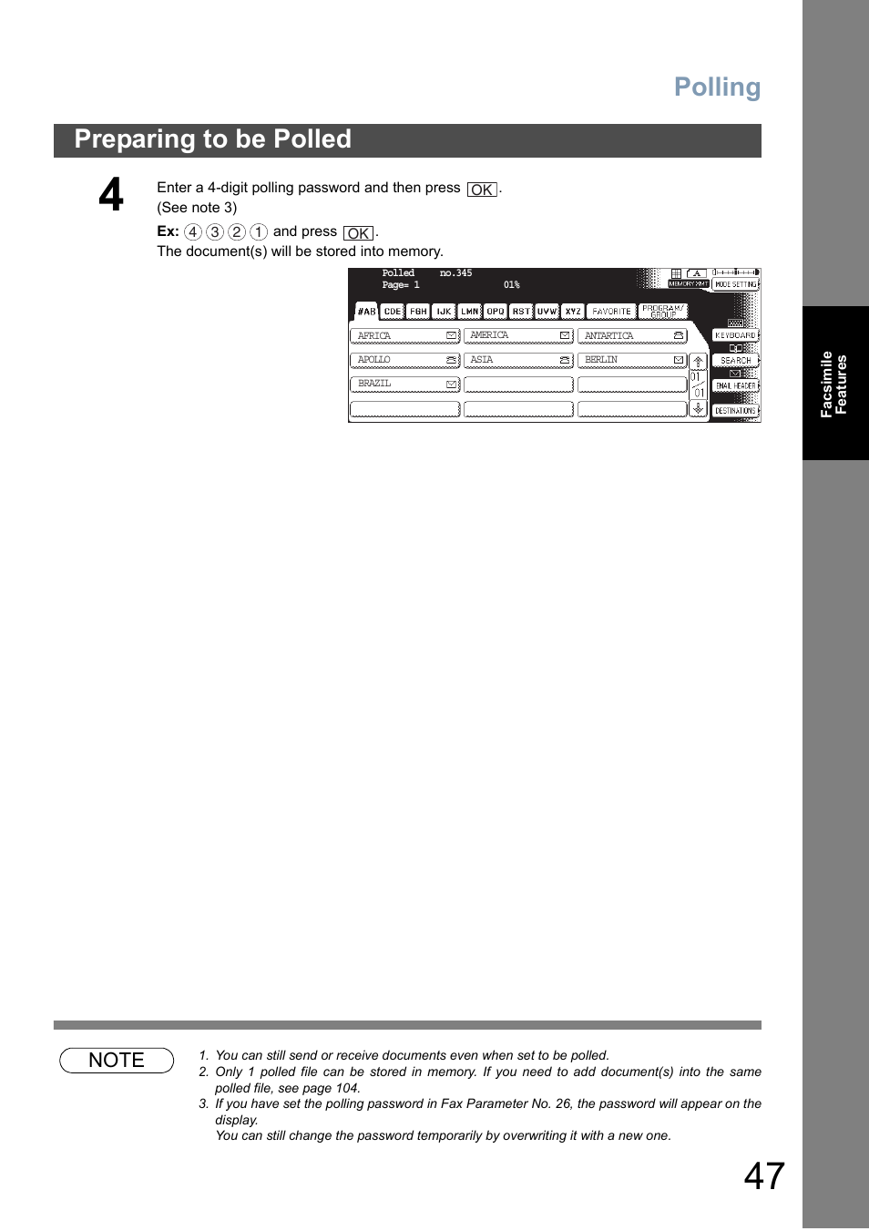 Polling, Preparing to be polled | Panasonic DP-6010 User Manual | Page 47 / 228