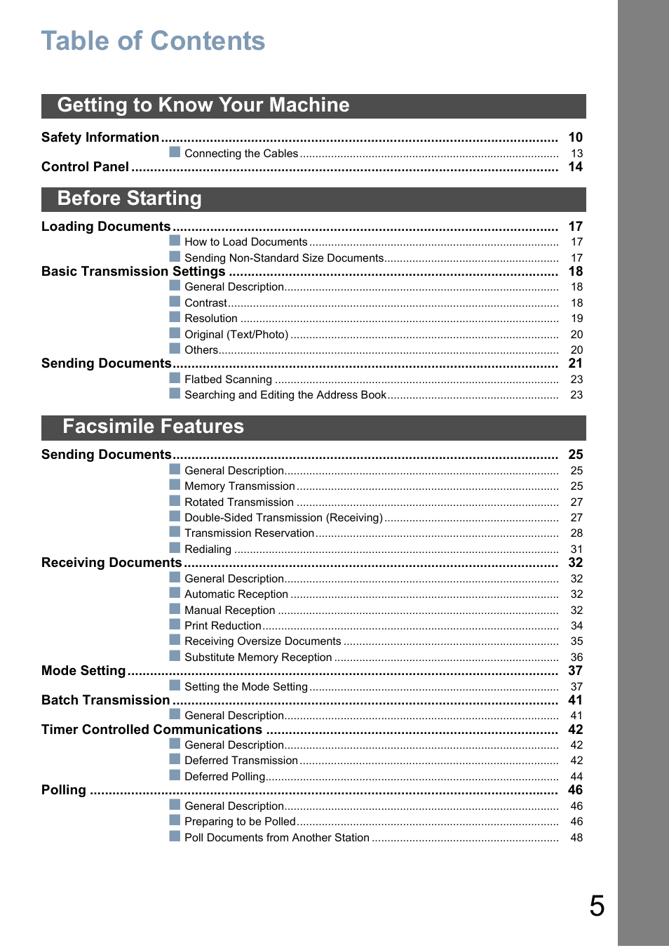 Panasonic DP-6010 User Manual | Page 5 / 228