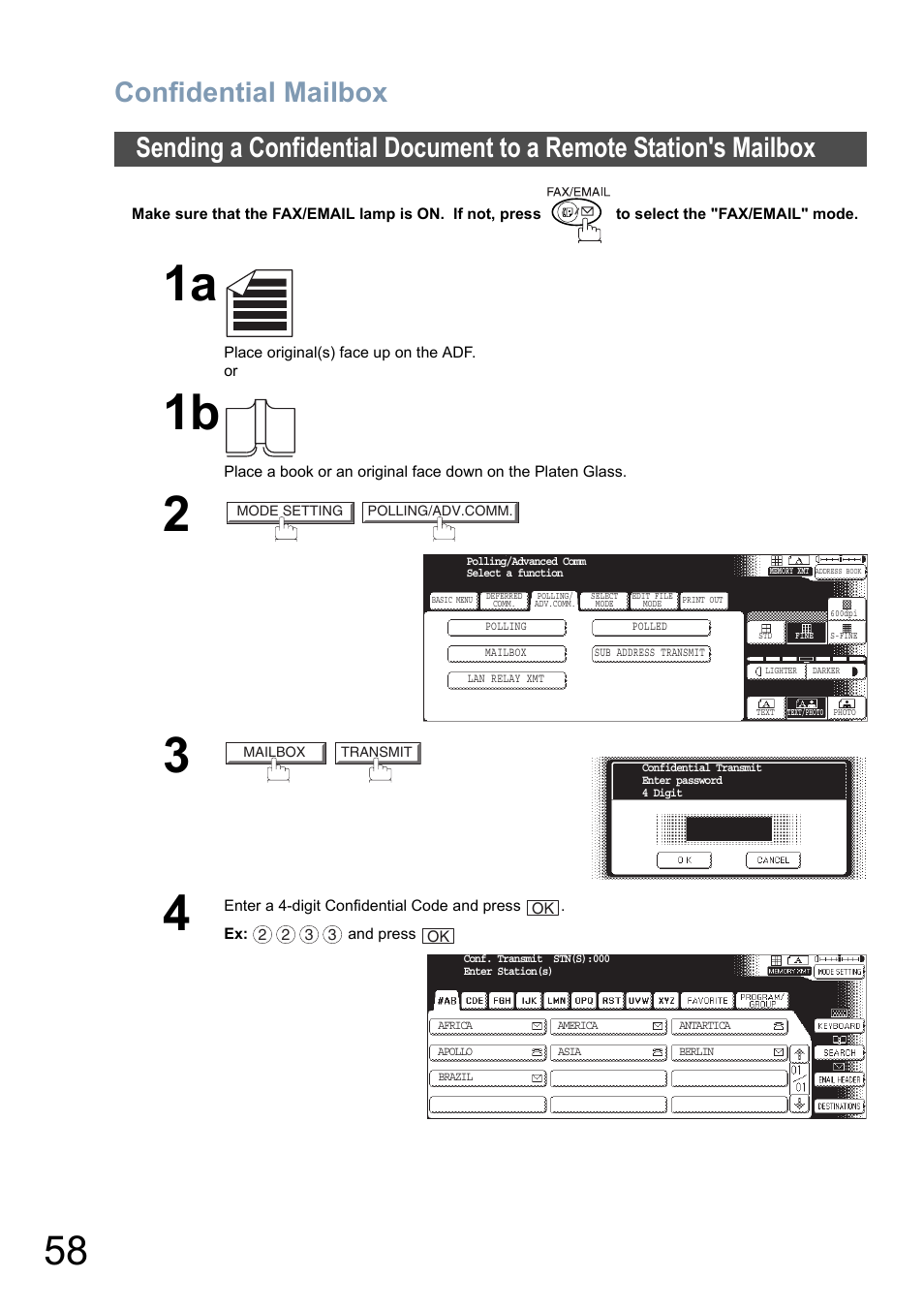 Confidential mailbox | Panasonic DP-6010 User Manual | Page 58 / 228