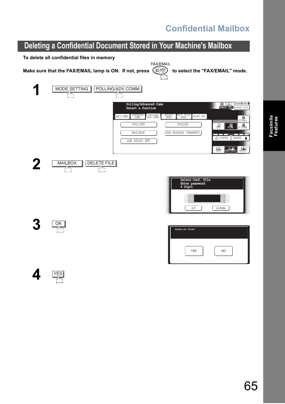 Confidential mailbox | Panasonic DP-6010 User Manual | Page 65 / 228