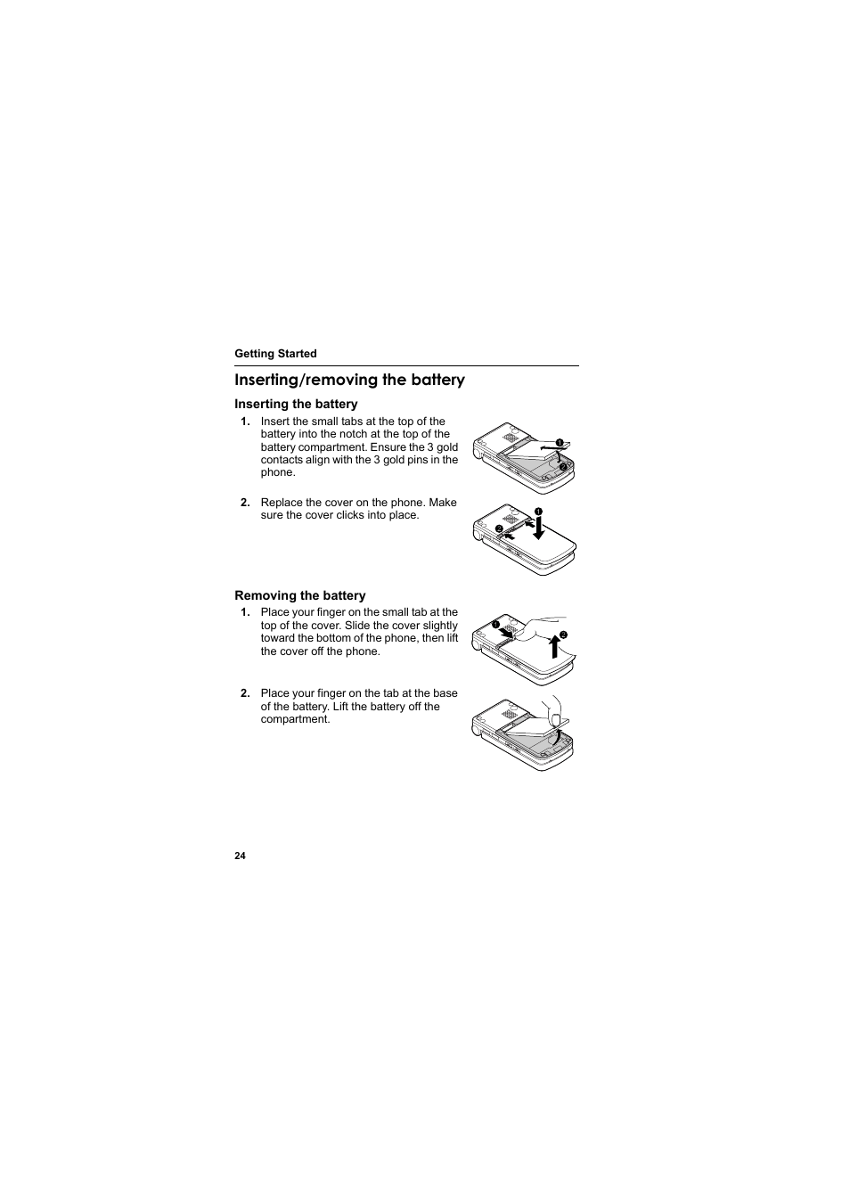 Inserting/removing the battery | Panasonic EB-VS2  EN User Manual | Page 27 / 170