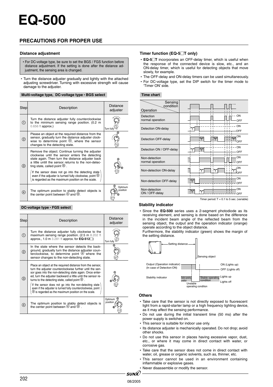 Eq-500, Precautions for proper use | Panasonic EQ-500 Series User Manual | Page 9 / 10