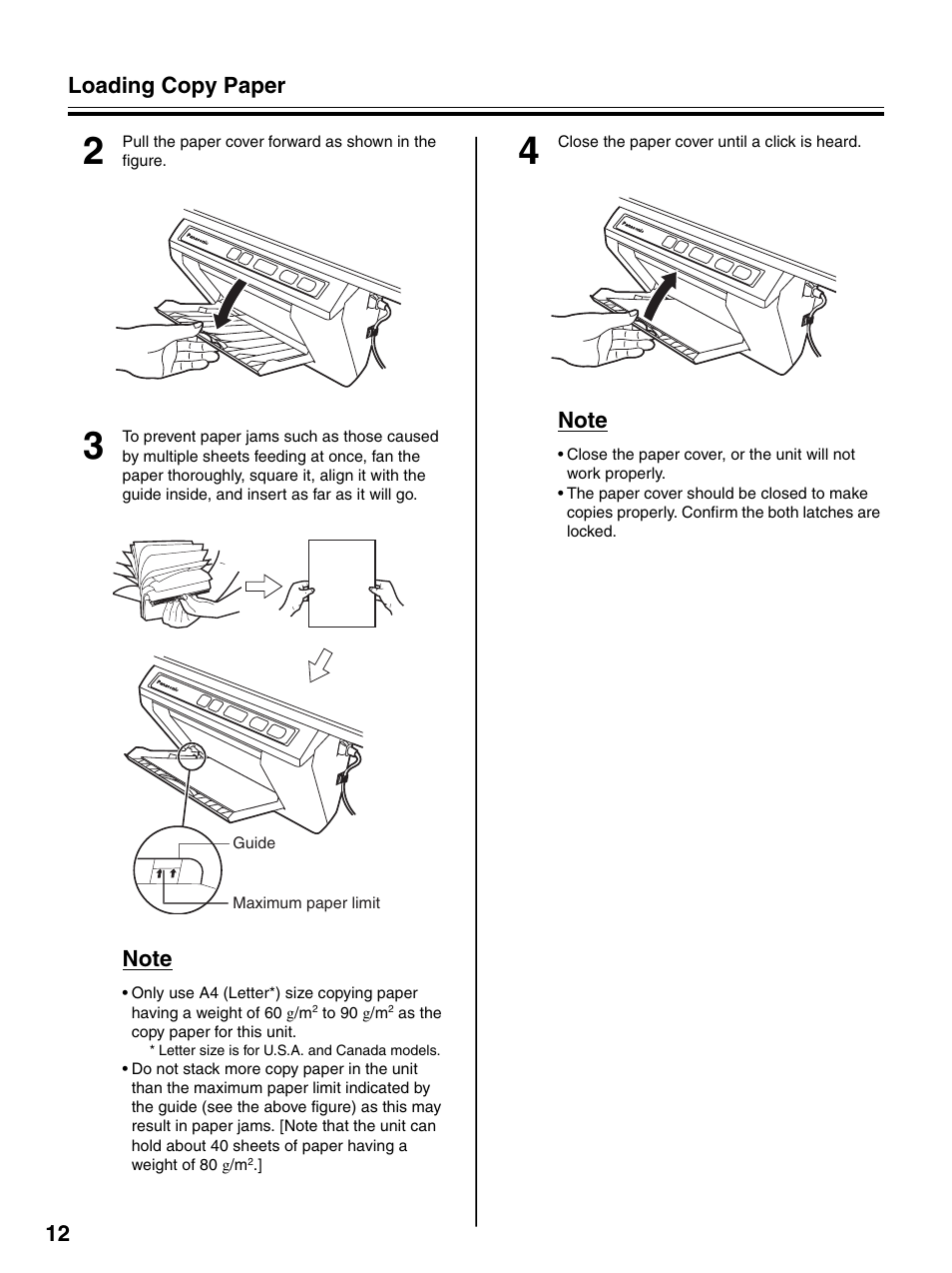 Loading copy paper 12 | Panasonic UB-5325 User Manual | Page 12 / 28