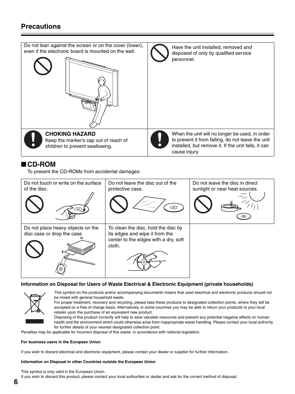 Cd-rom, Precautions 6 ■ cd-rom | Panasonic UB-5325 User Manual | Page 6 / 28