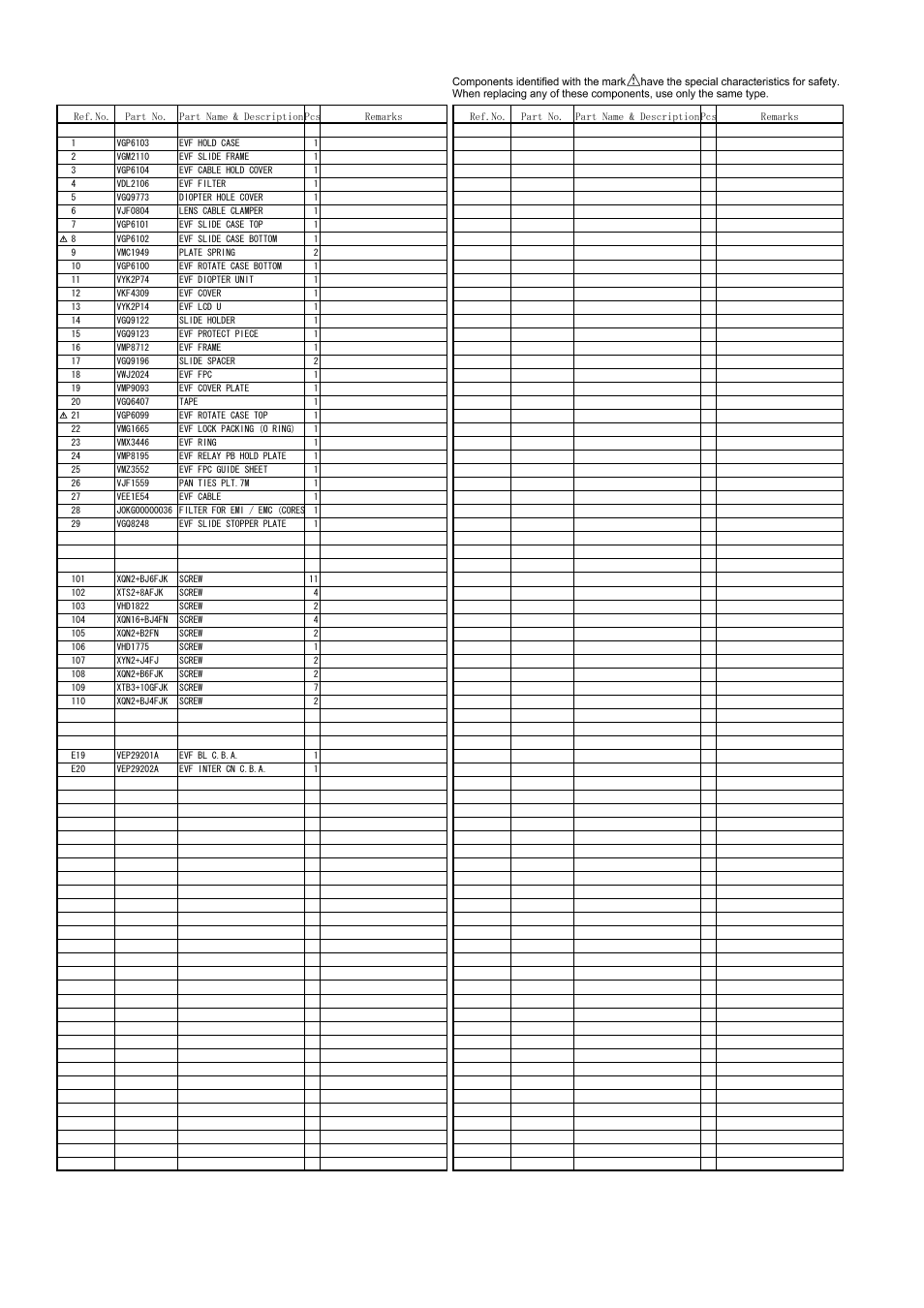 Evf parts assembly, Mpl-10 | Panasonic AG-HMC70P User Manual | Page 11 / 17
