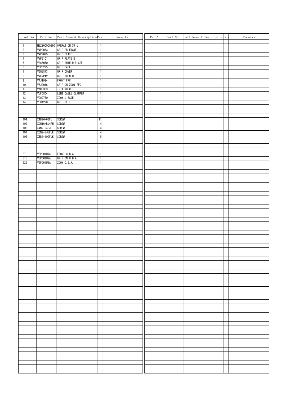 Grip parts assembly, Mpl-12 | Panasonic AG-HMC70P User Manual | Page 13 / 17
