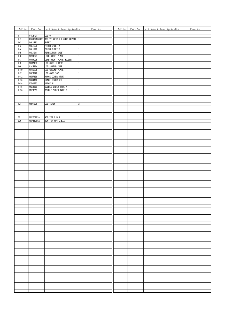 Lcd parts assembly, Mpl-4 | Panasonic AG-HMC70P User Manual | Page 5 / 17