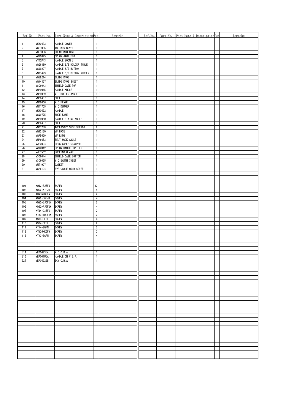 Handle parts assembly, Mpl-8 | Panasonic AG-HMC70P User Manual | Page 9 / 17