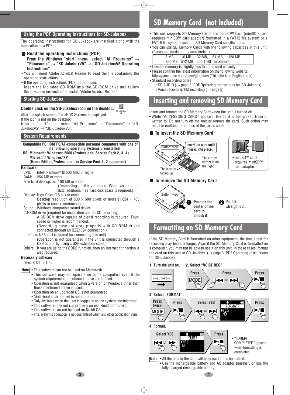 Mode | Panasonic EG EB GC GK GN GH En User Manual | Page 2 / 8
