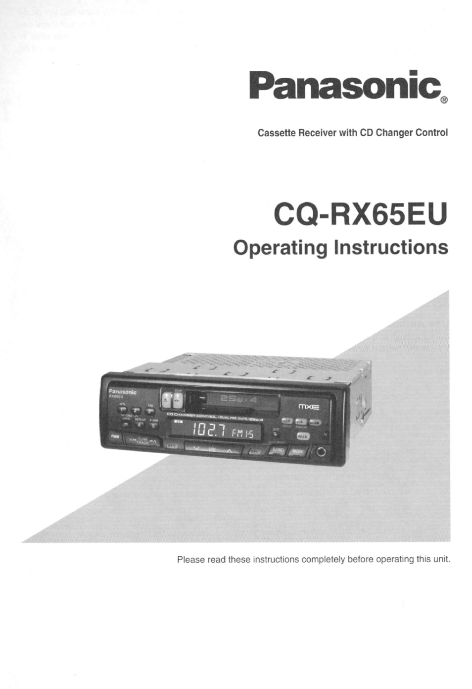 Panasonic CQRX65EU User Manual | 28 pages