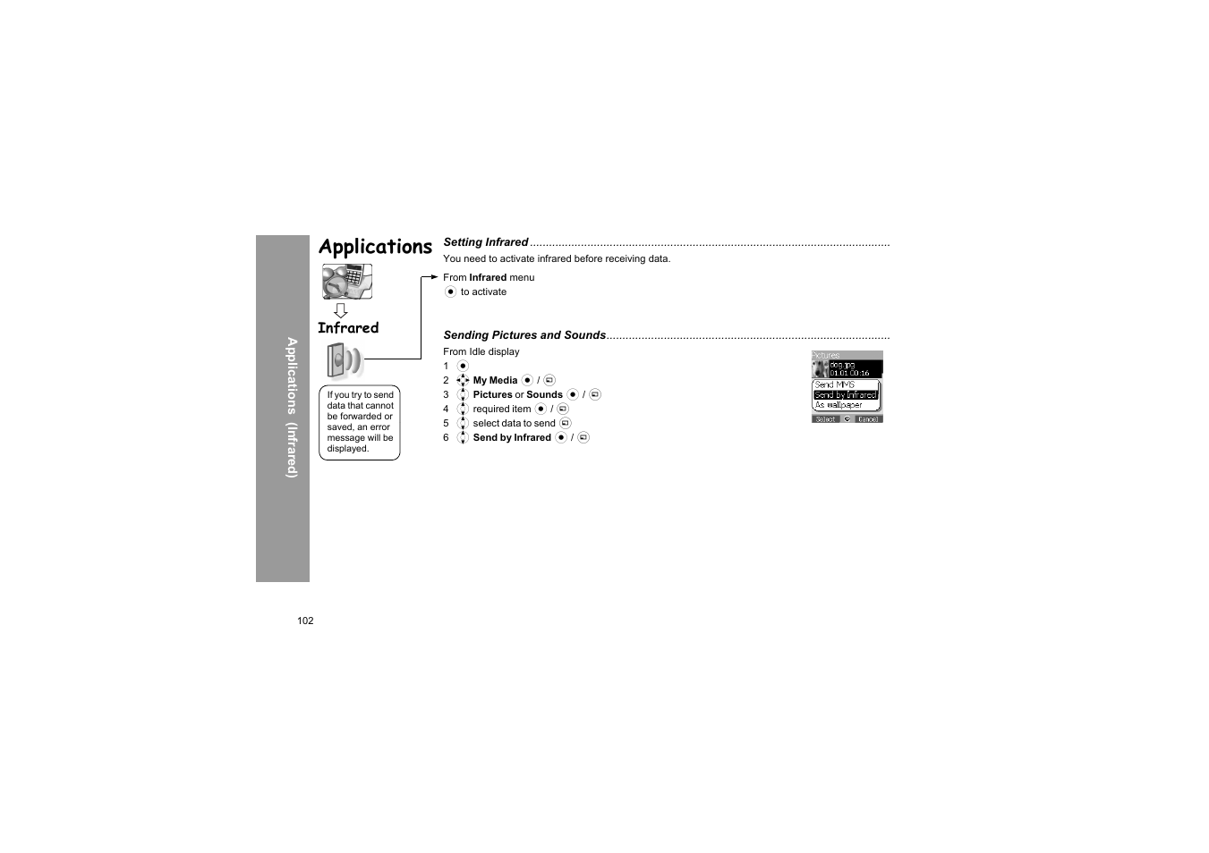 Applications, Infrared | Panasonic X66 User Manual | Page 105 / 129
