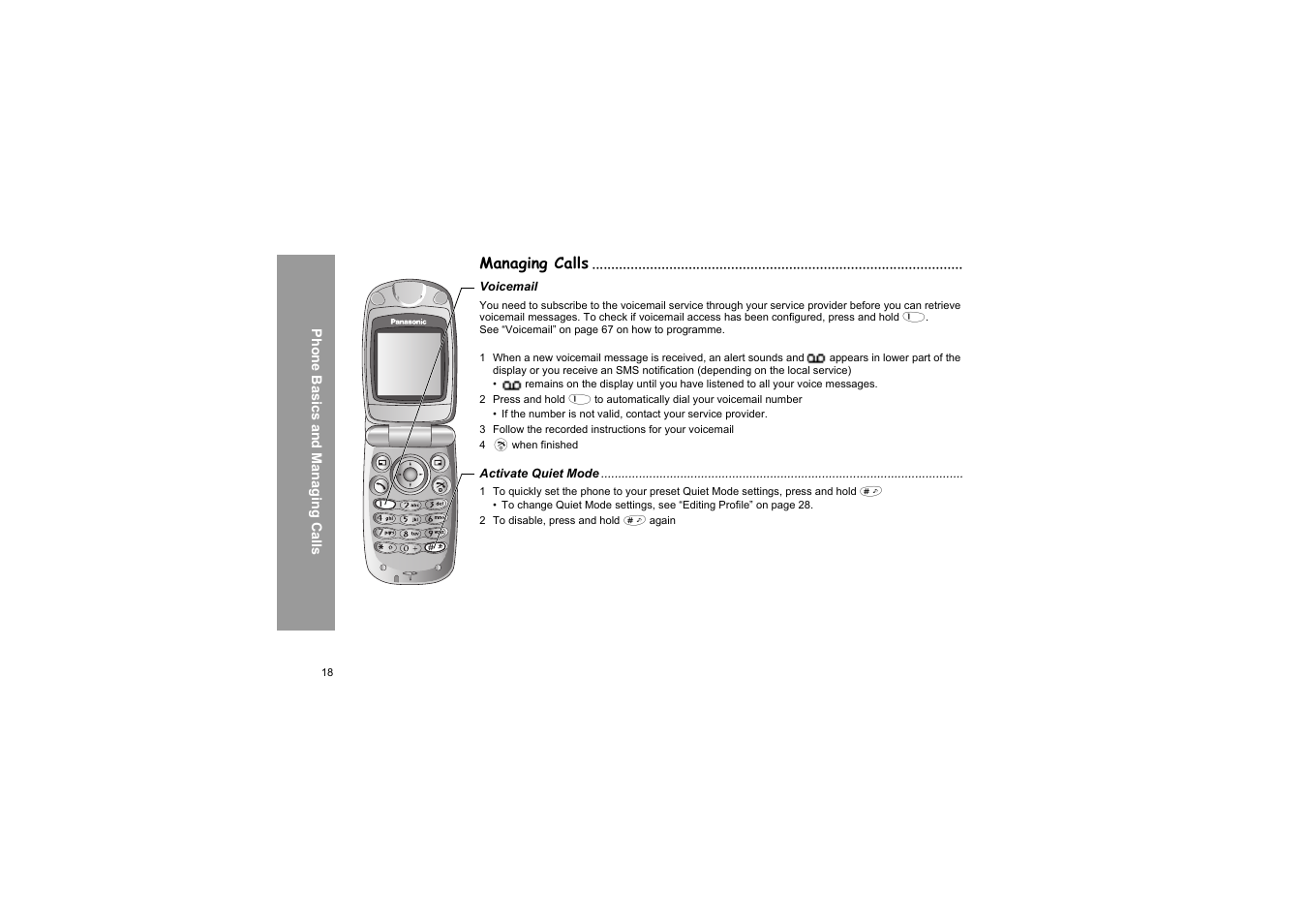 Managing calls | Panasonic X66 User Manual | Page 21 / 129
