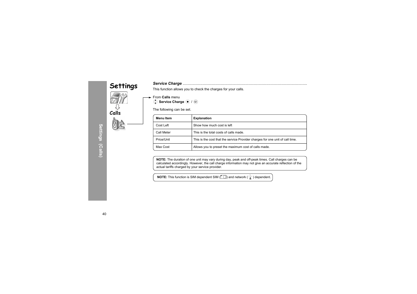 Settings | Panasonic X66 User Manual | Page 43 / 129