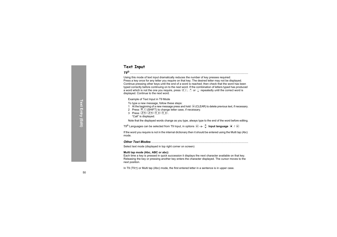 Text input | Panasonic X66 User Manual | Page 53 / 129