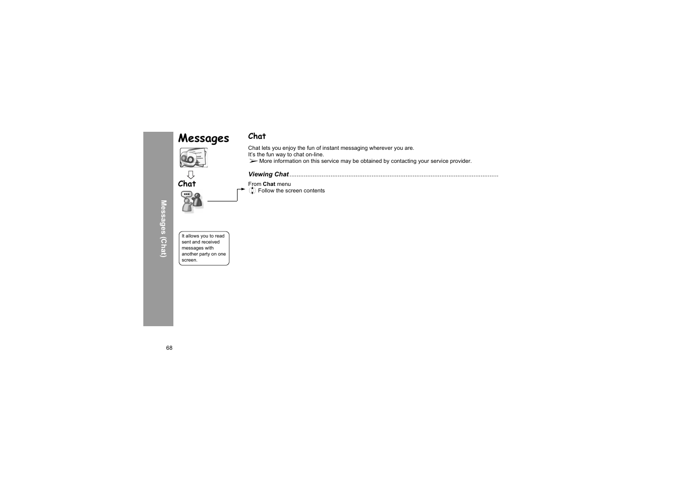Chat, Messages | Panasonic X66 User Manual | Page 71 / 129