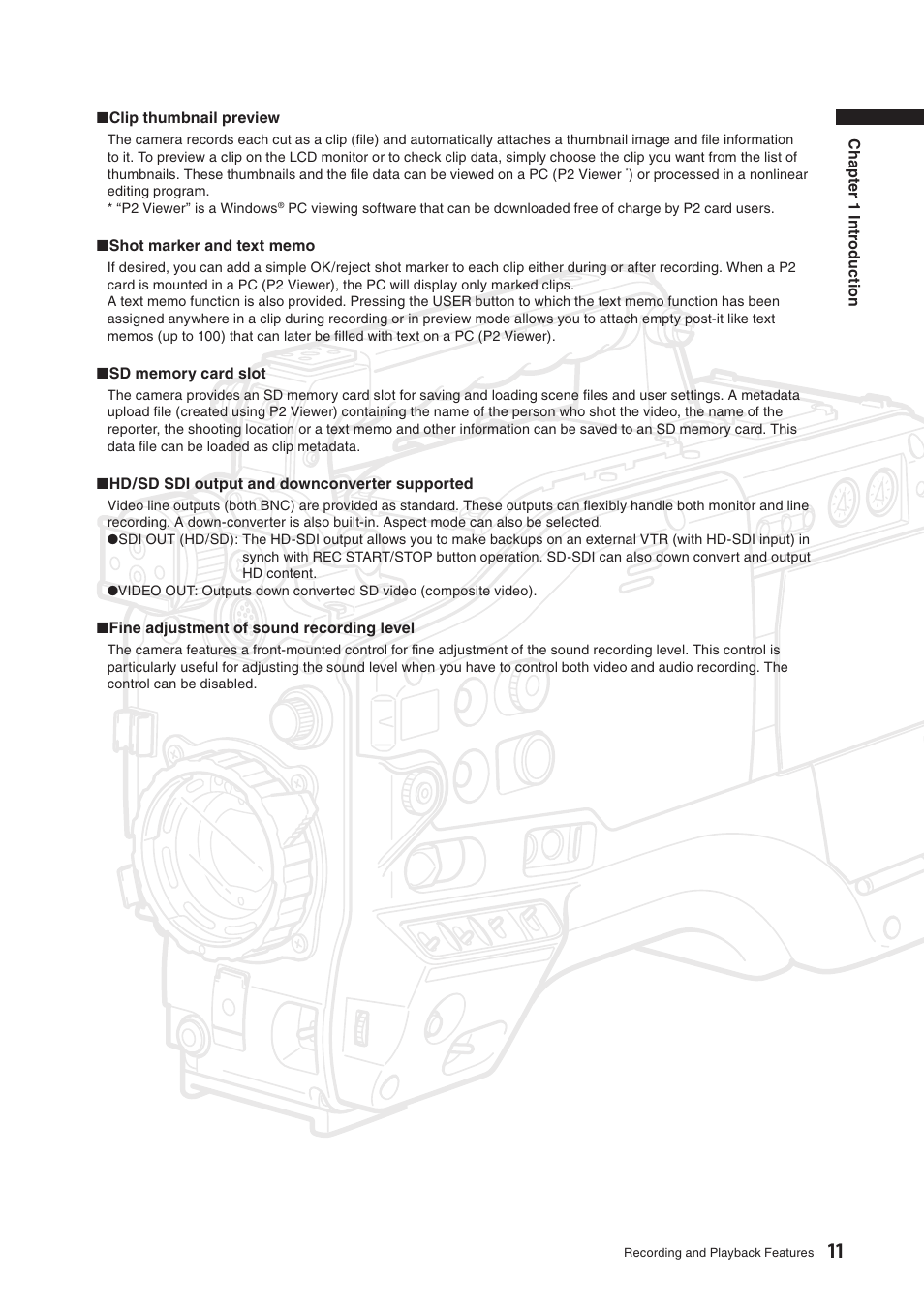 Panasonic AG-HPX500E User Manual | Page 11 / 152