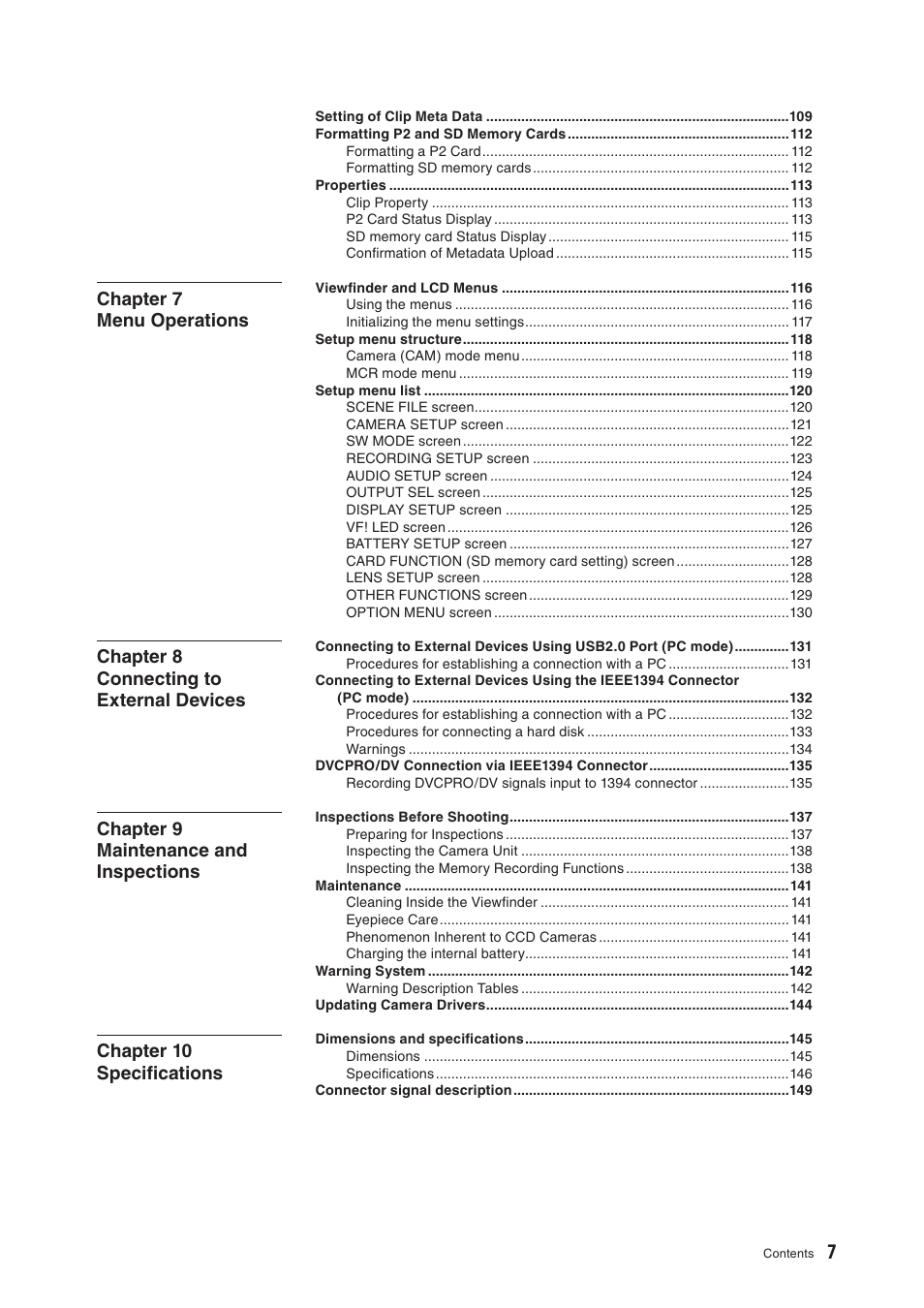 Panasonic AG-HPX500E User Manual | Page 7 / 152