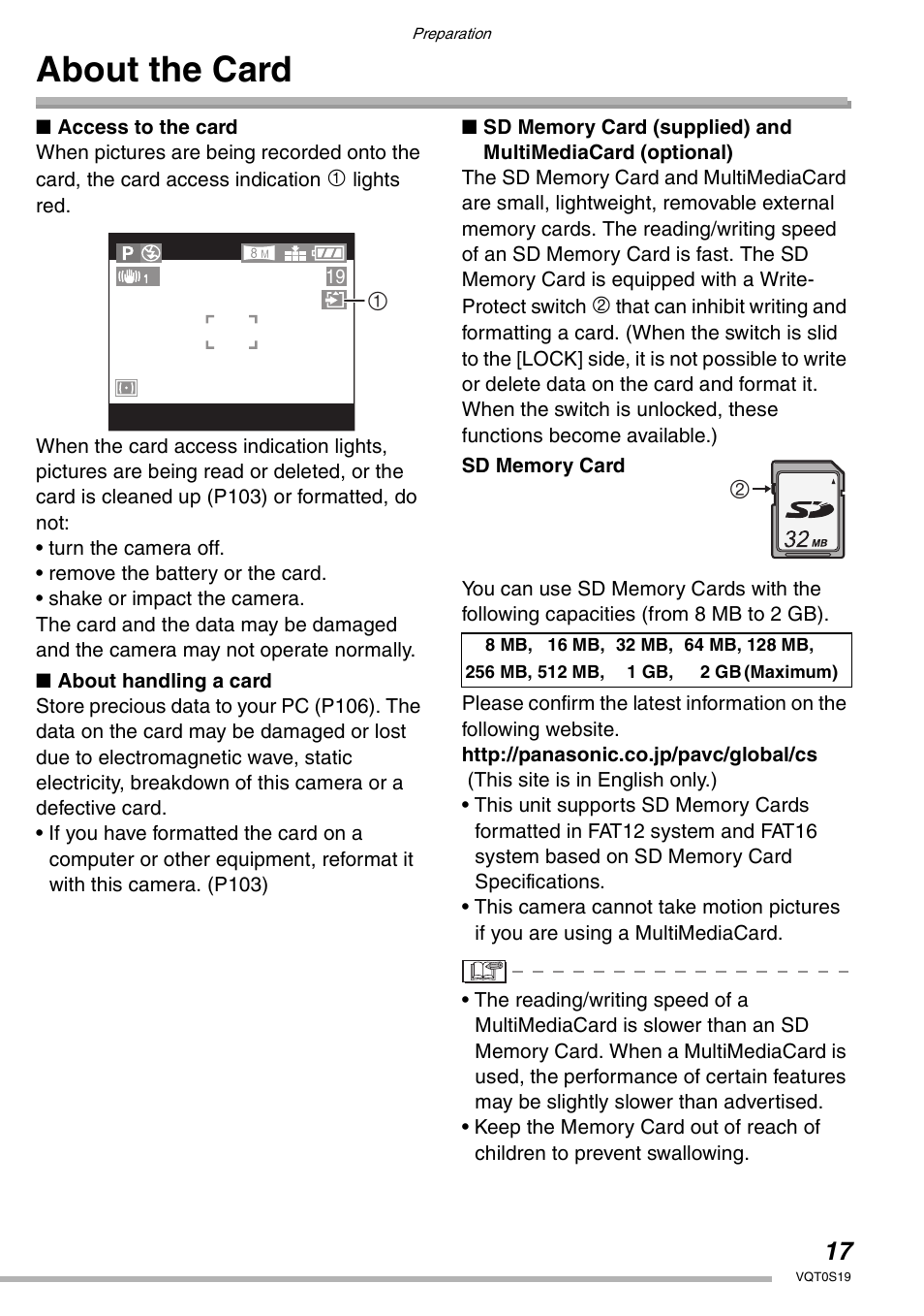 About the card | Panasonic DMC-LX1PP User Manual | Page 17 / 136