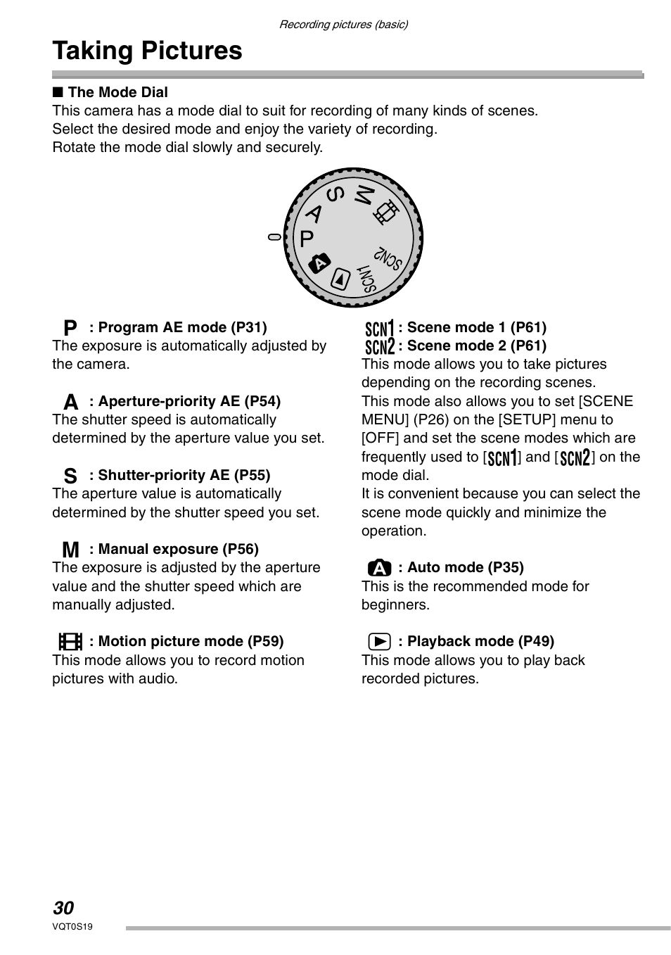 Recording pictures (basic), Taking pictures | Panasonic DMC-LX1PP User Manual | Page 30 / 136