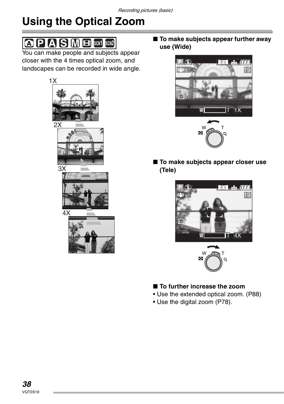 Using the optical zoom | Panasonic DMC-LX1PP User Manual | Page 38 / 136