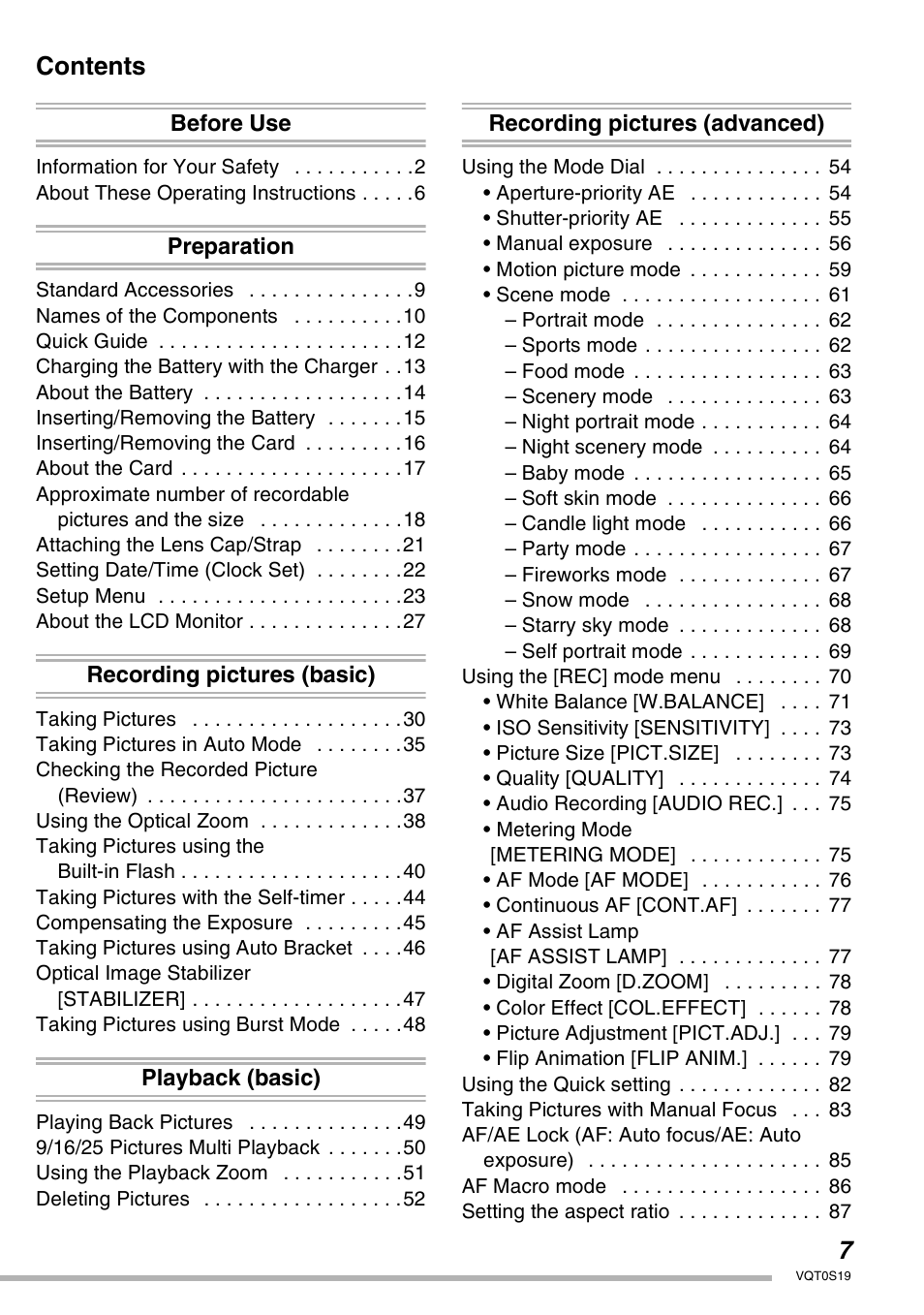 Panasonic DMC-LX1PP User Manual | Page 7 / 136
