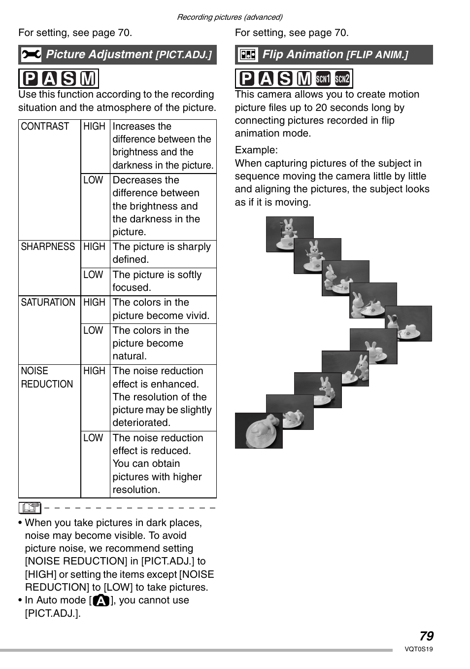 Picture adjustment, Flip animation | Panasonic DMC-LX1PP User Manual | Page 79 / 136