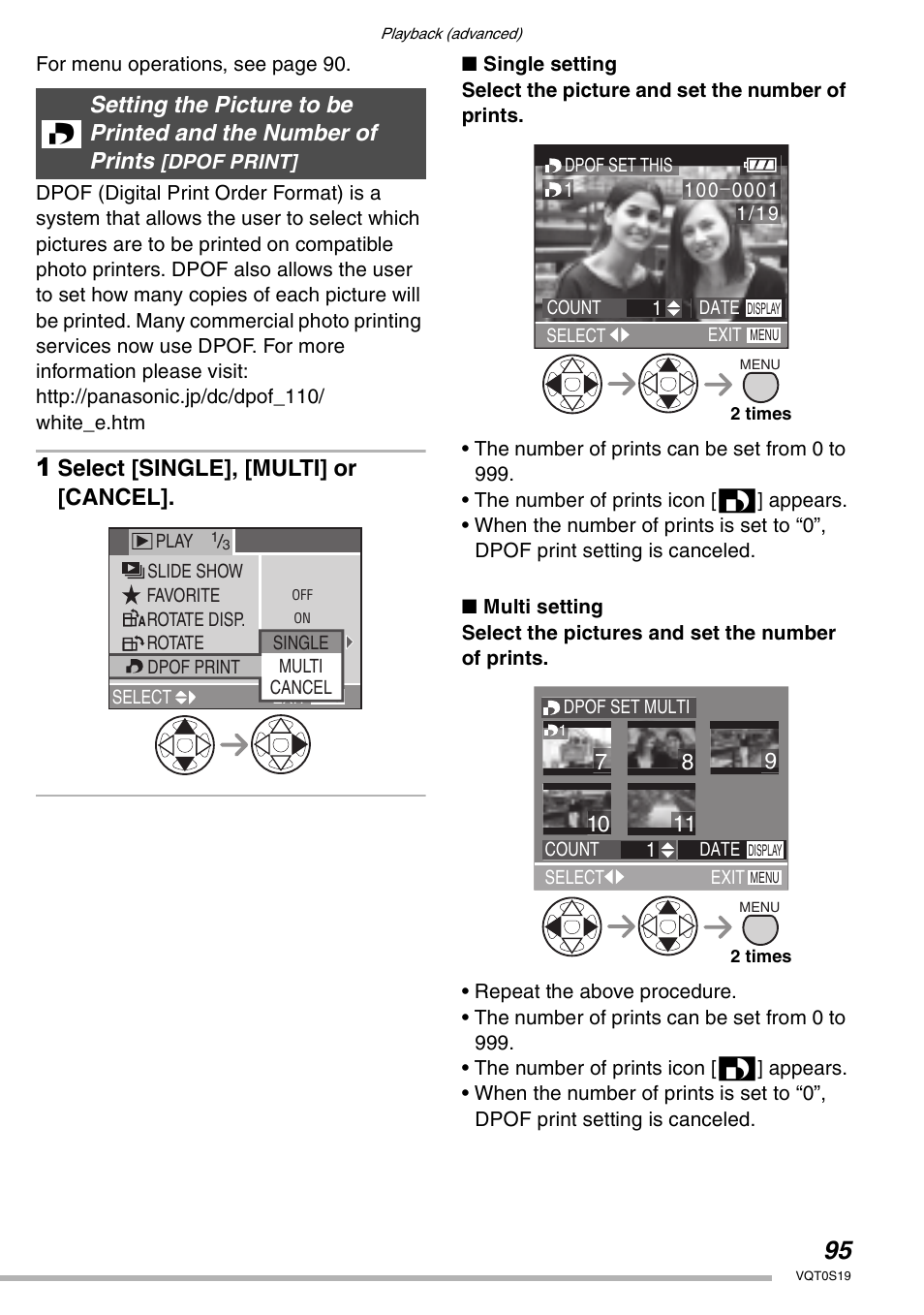 Select [single], [multi] or [cancel | Panasonic DMC-LX1PP User Manual | Page 95 / 136