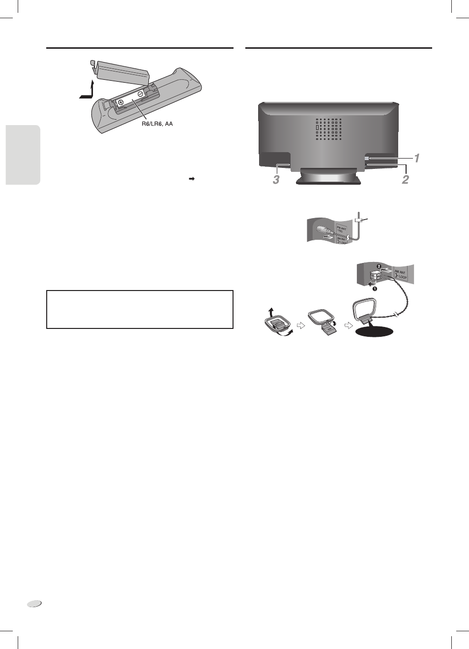 Cómo preparar el control remoto, Cómo realizar las conexiones | Panasonic COMPACT SC-HC25 User Manual | Page 12 / 16