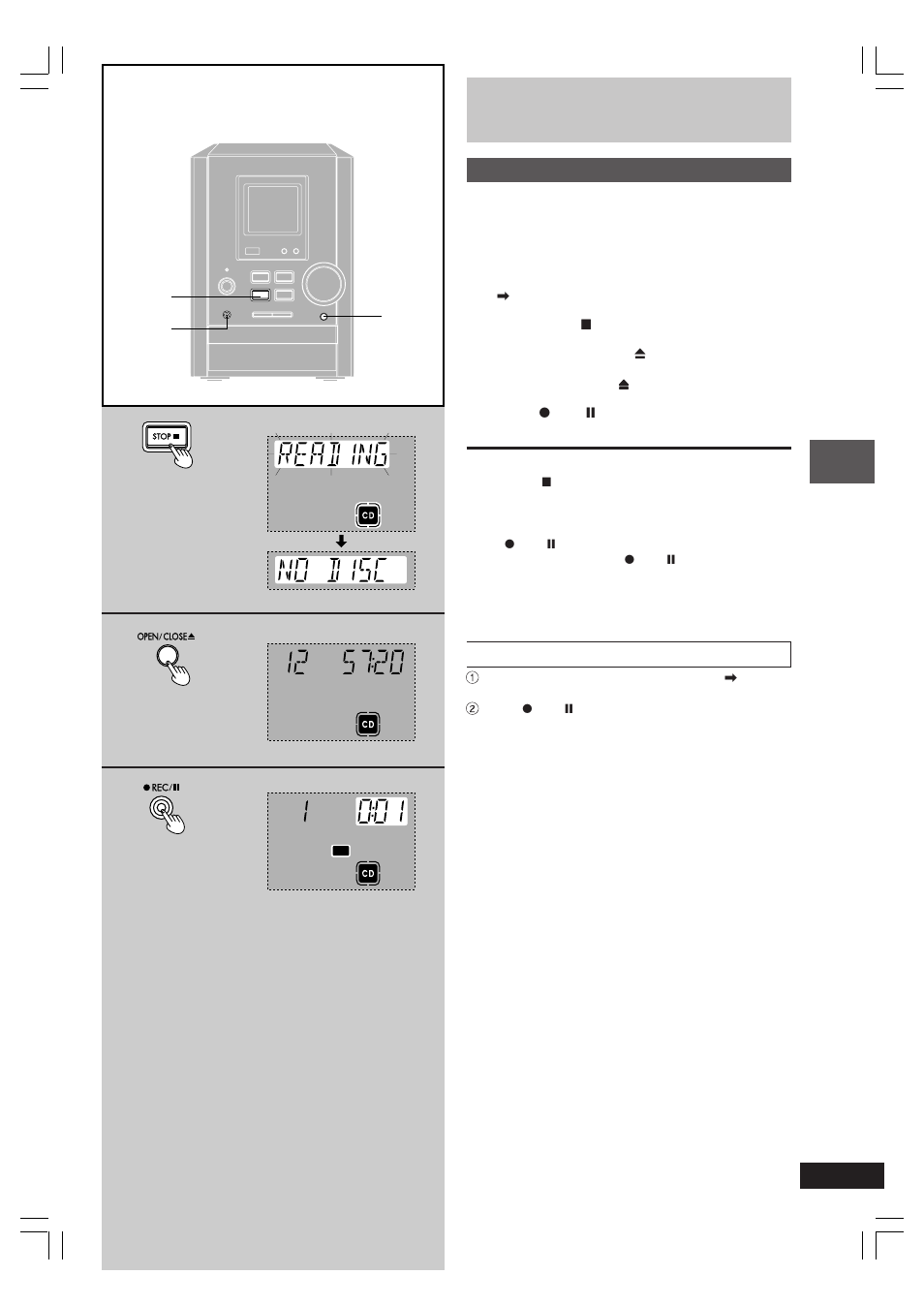 Recording cds | Panasonic SC-PM10 User Manual | Page 17 / 24