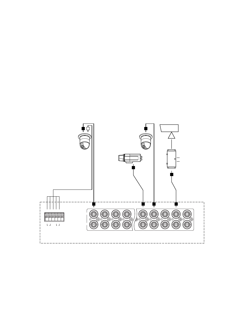 Connection with the camera sites, Video multiplexer wj-fs616c | Panasonic WJ-FS616C User Manual | Page 17 / 82