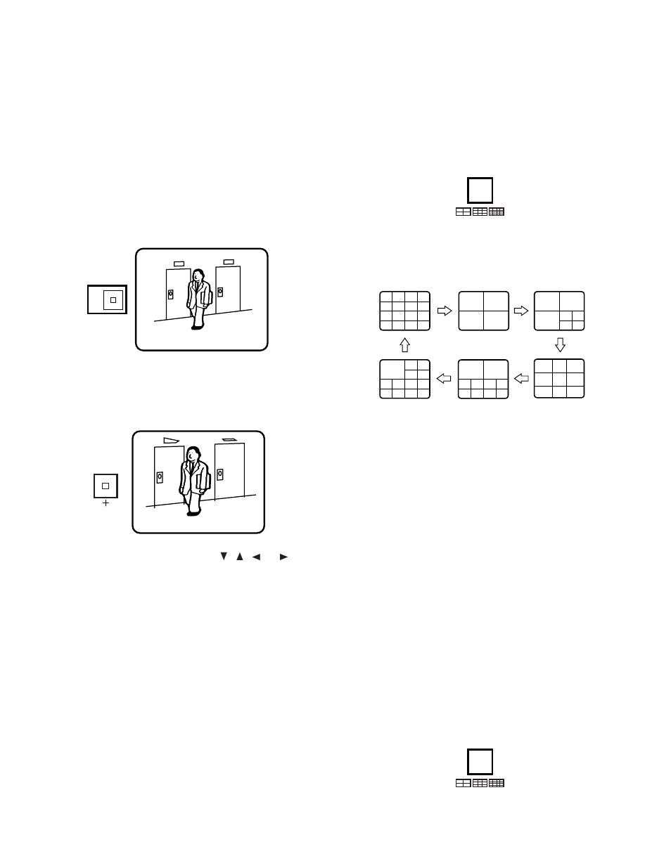 Zooming single spot (live), Multiscreen spot (live), Freezing multiscreen spot (live) | Multiscreen select | Panasonic WJ-FS616C User Manual | Page 50 / 82