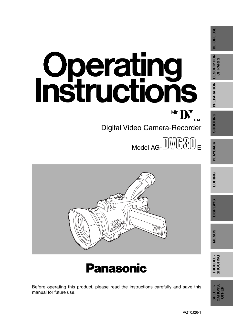 Panasonic AG-DVC30 User Manual | 88 pages