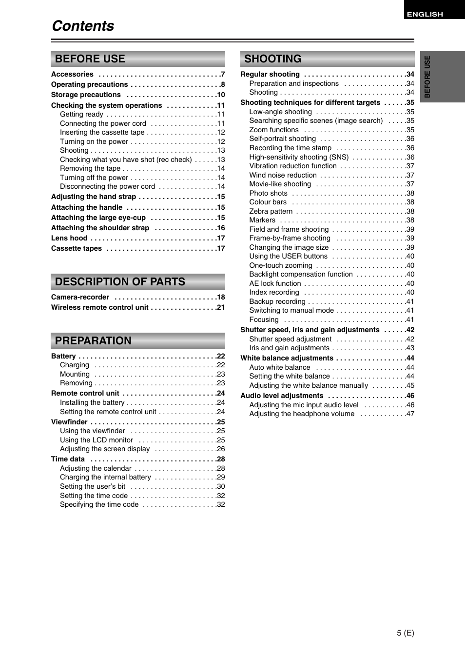 Panasonic AG-DVC30 User Manual | Page 5 / 88