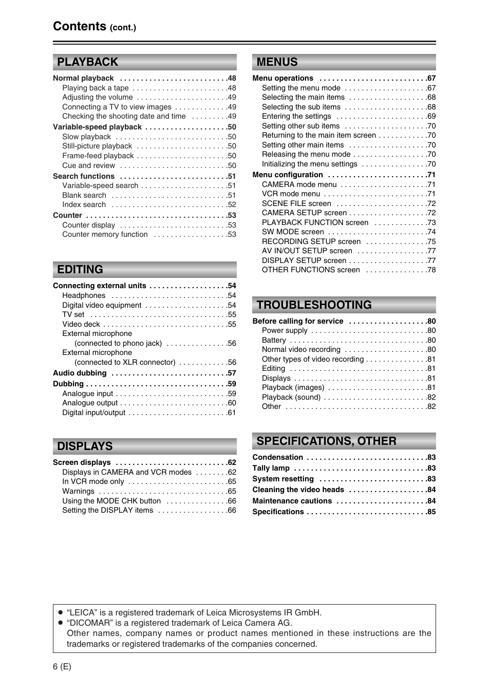 Panasonic AG-DVC30 User Manual | Page 6 / 88