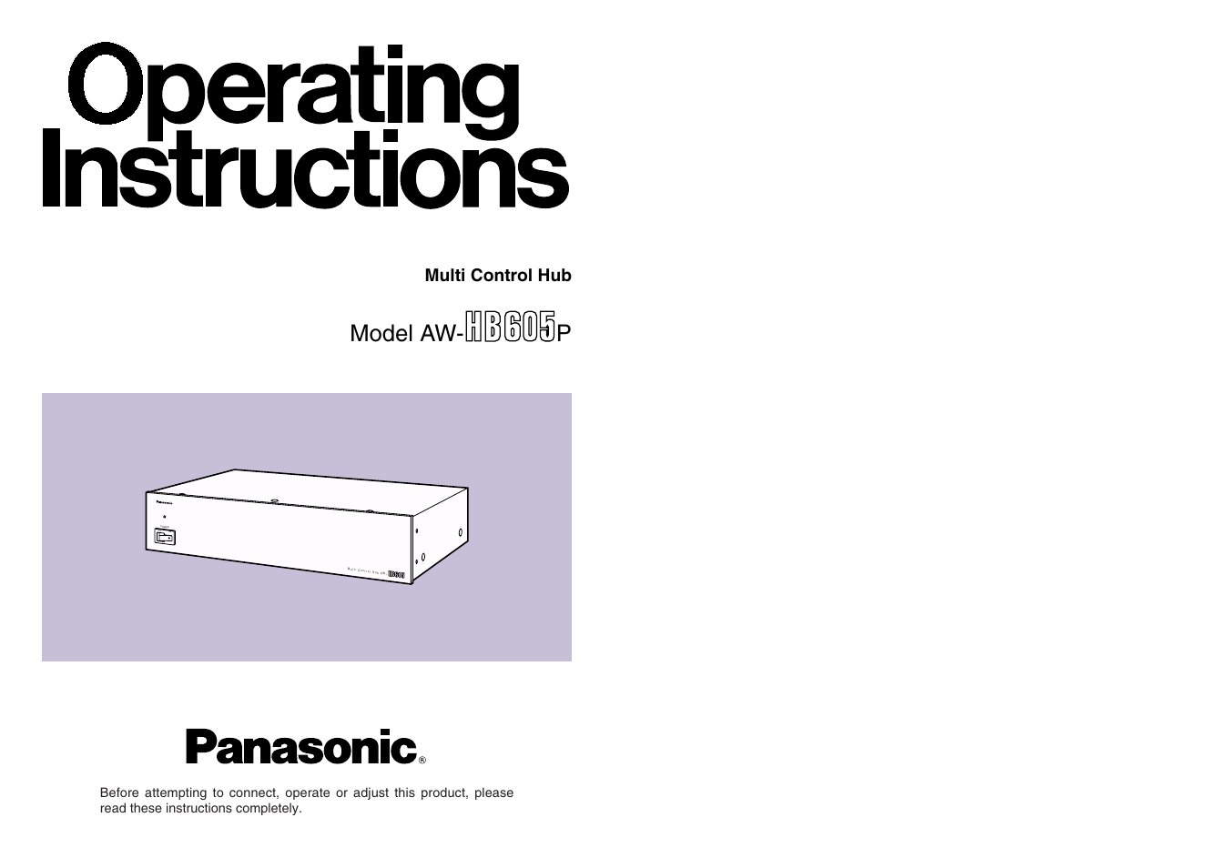 Panasonic AW-HB605 User Manual | 11 pages