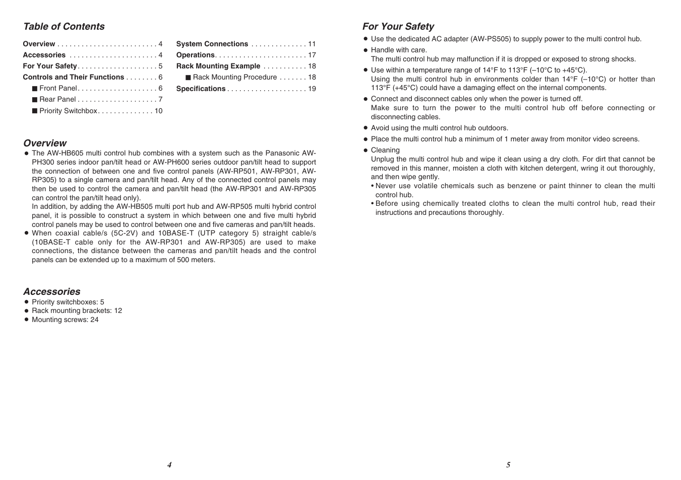 Panasonic AW-HB605 User Manual | Page 3 / 11