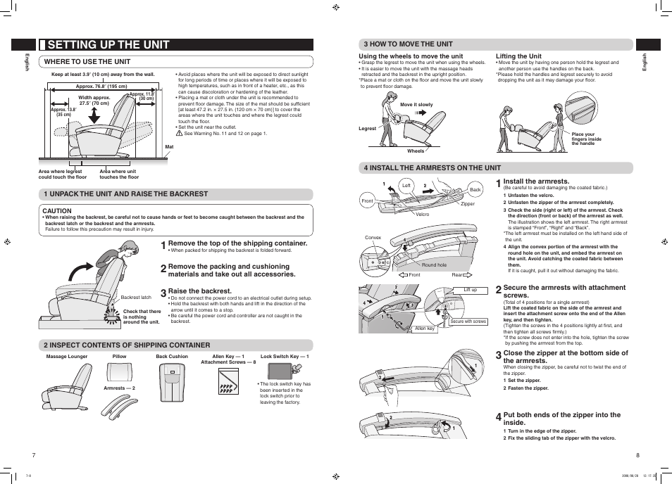 Setting up the unit | Panasonic EP1285 User Manual | Page 5 / 19