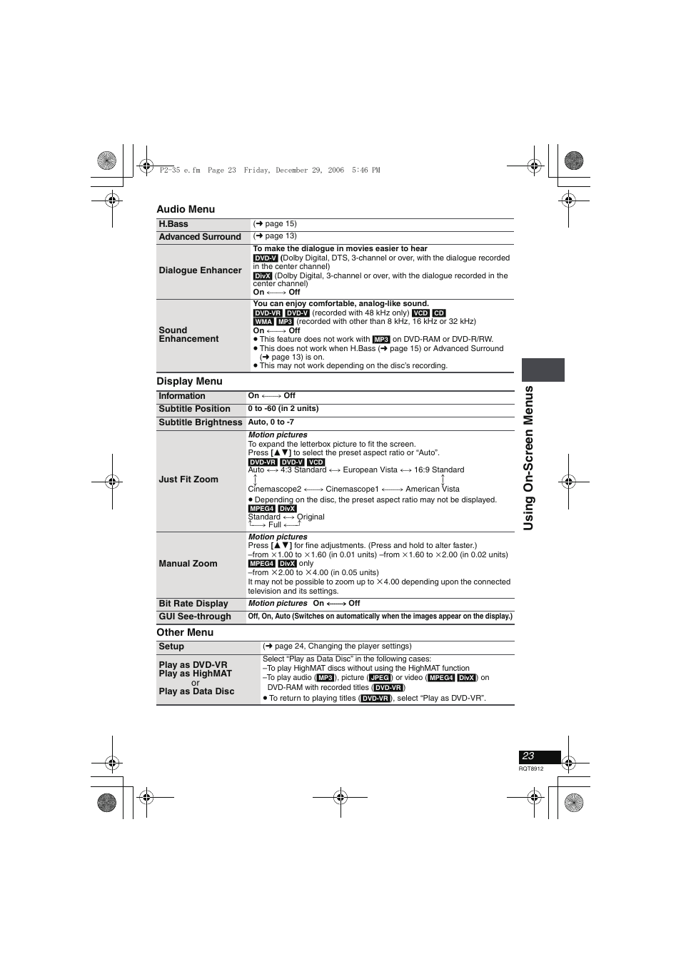 Panasonic DVD-LS80 User Manual | Page 23 / 36