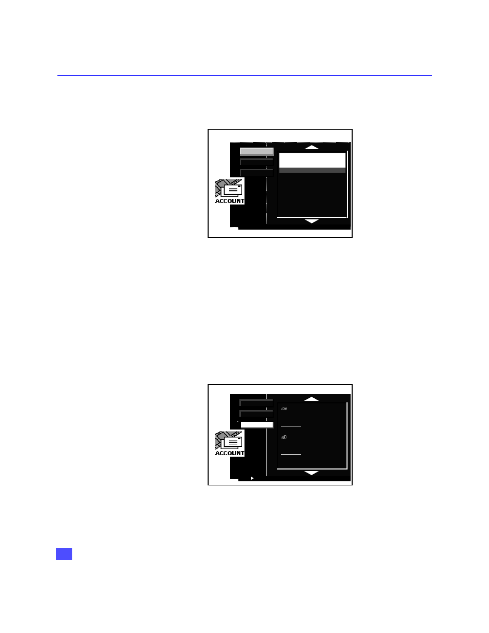 Oller, Uide, Account : past purchase screen | Account : message screen | Panasonic TZ-DBS01 User Manual | Page 57 / 69