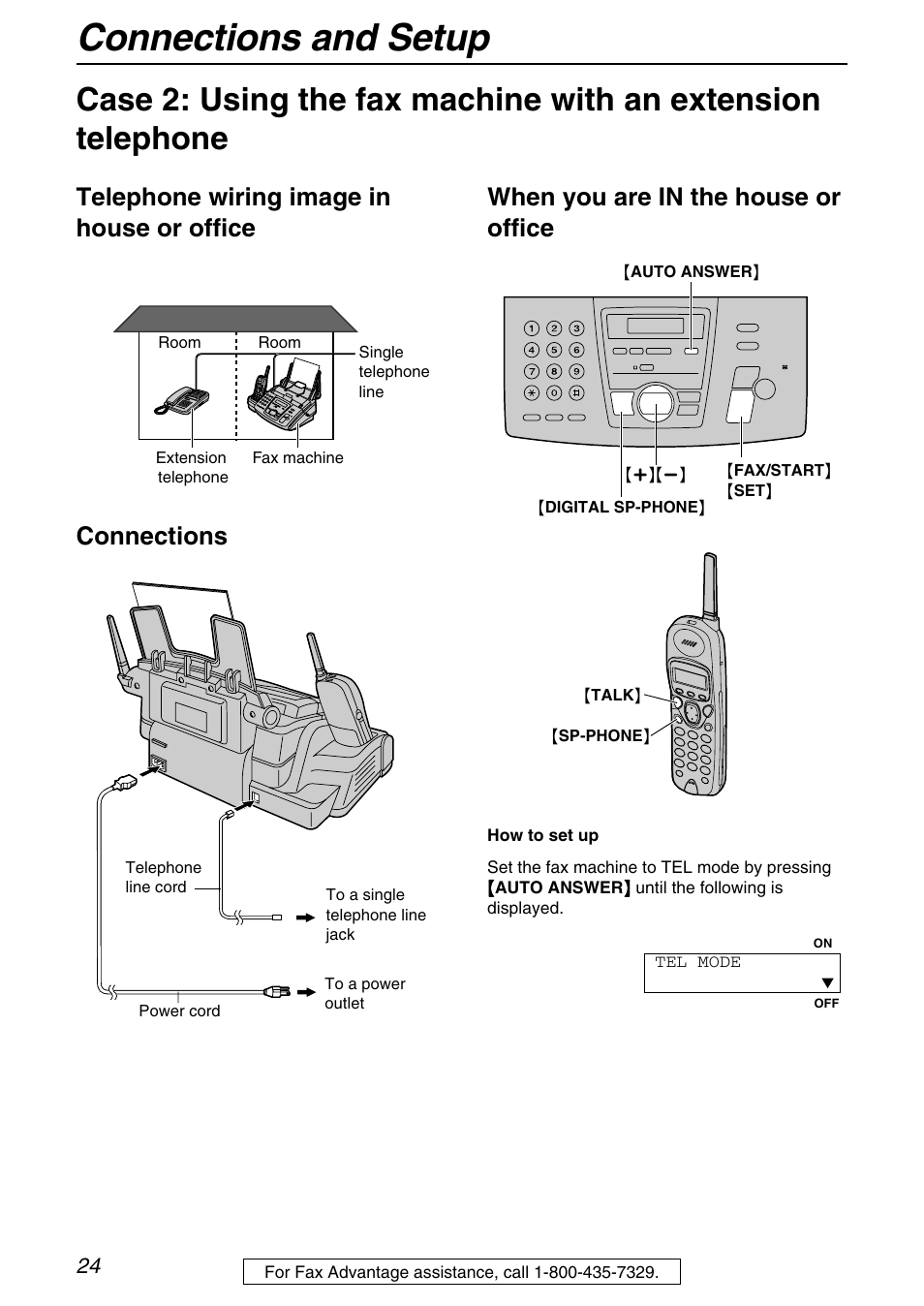 Connections and setup | Panasonic KX-FPG372 User Manual | Page 24 / 132